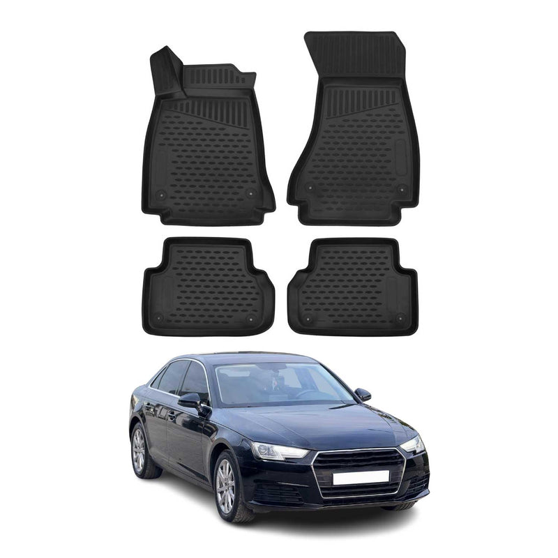 2016-2025 Audi A4 Limo Avant Allroad B9 Fußmatten TPE Schwarz 4 tlg