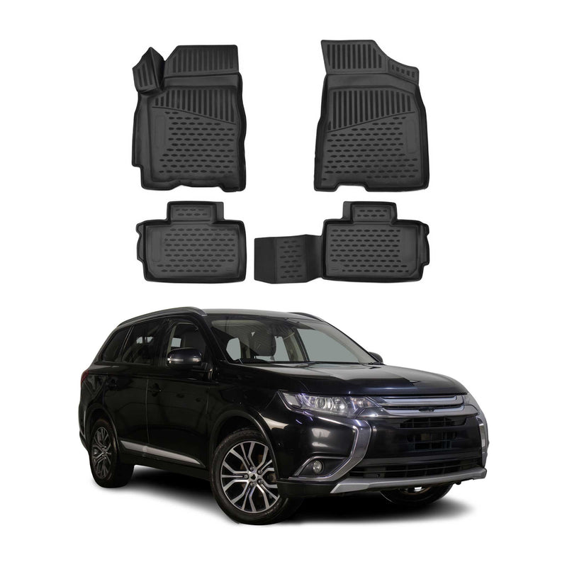 Tappetini Mitsubishi Outlander 2012-2025 in TPE nero, 4 pezzi