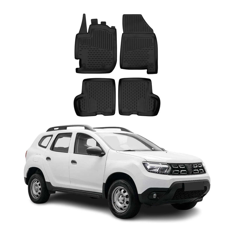 Tappetini Dacia Duster 2017-2024 in TPE Nero 4 pezzi