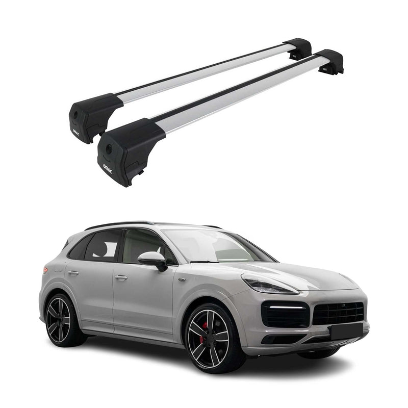 Portapacchi da tetto per Porsche Macan 2015-2024 ABE portapacchi base grigio alluminio