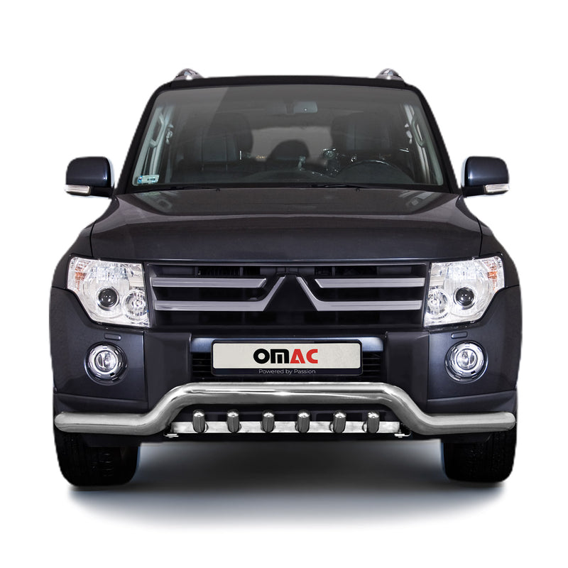 Barra di protezione anteriore per Mitsubishi Pajero 2007-2014 con ABE acciaio argento