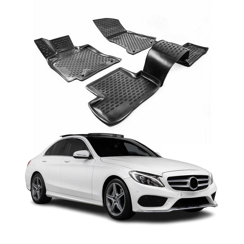 Tappetini Mercedes Classe C W205 S205 2014-2025 TPE Nero 4 pezzi