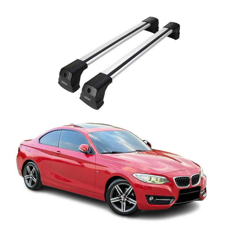 Portapacchi da tetto per BMW Serie 2 Coupé F22 2013-2021, portapacchi base in alluminio argento