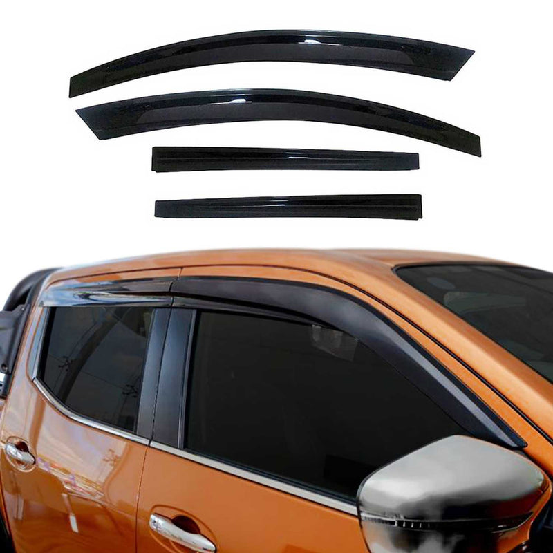 4 deflettori antivento e antipioggia per VW Amarok 2011-2021 in acrilico scuro