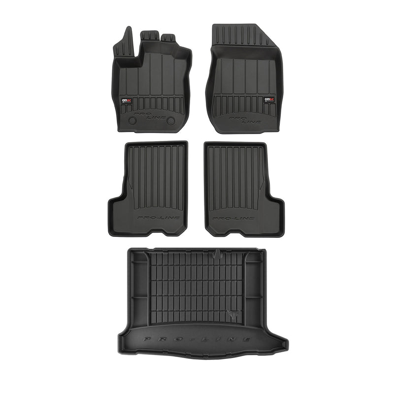 Set di tappetini e vaschetta per bagagliaio OMAC per Dacia Sandero 2012-2020 in gomma TPE 5 pezzi
