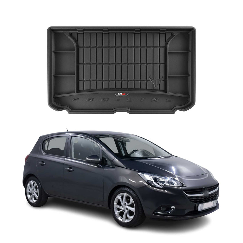 Vasca portabagagli in gomma OMAC per Opel Corsa 2014-2019, vasca portabagagli in TPE, nera