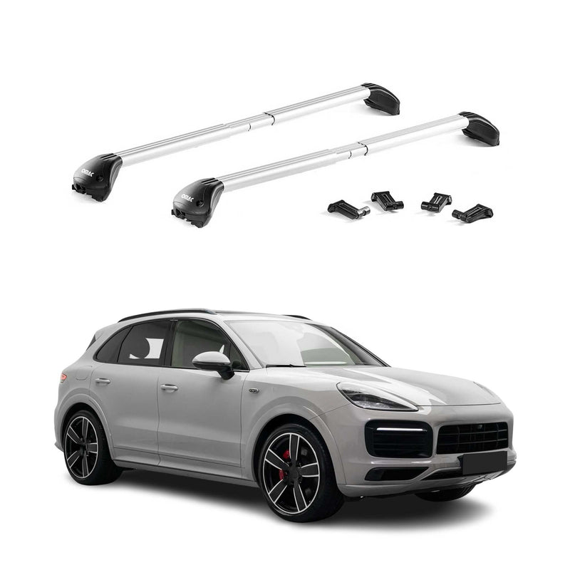 Barre portatutto per Porsche Cayenne PO536 2018-2025 alluminio argento 2 pezzi ABE