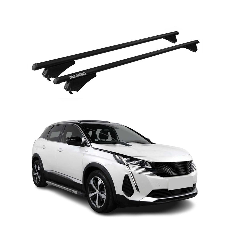 Menabo Dachträger Grundtäger für Peugeot 3008 2020-2023 FL 75kg Alu Schwarz 2x
