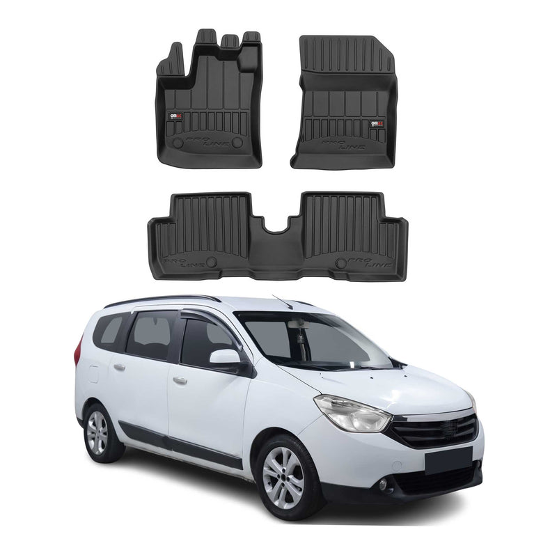 Tappetini Dacia Lodgy 2012-2024 TPE Nero 3 pezzi