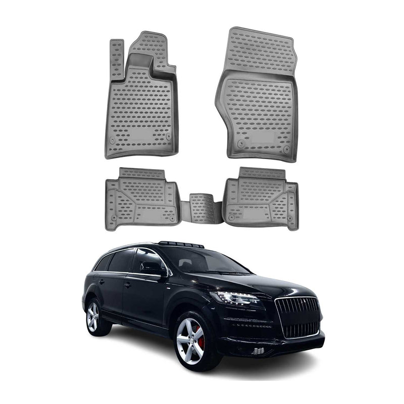 2006-2015 Audi Q7 4LB Fußmatten TPE Grau 4 tlg