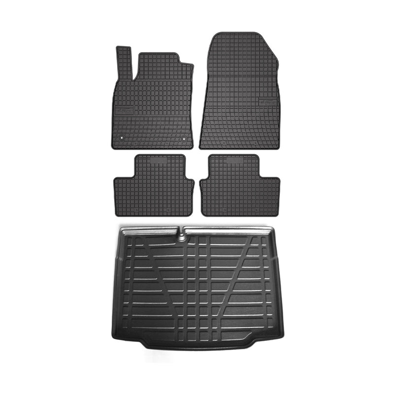 Set tappetini e vaschetta per bagagliaio per Renault Clio Hatchback 2019-2025 Gomma 5x