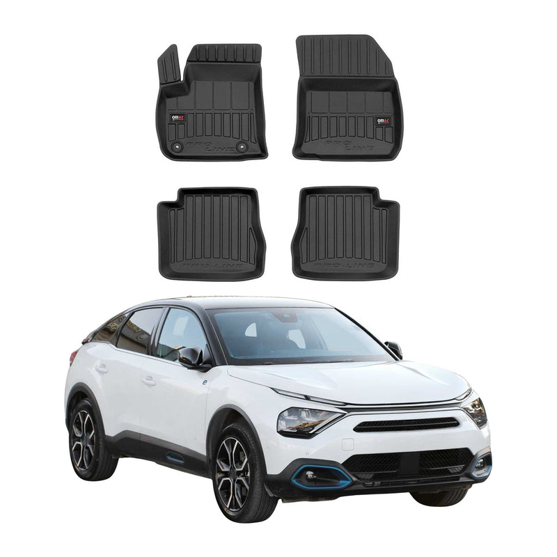 Tappetini Citroen C4 EV 2021-2025 in TPE Nero 4 pezzi
