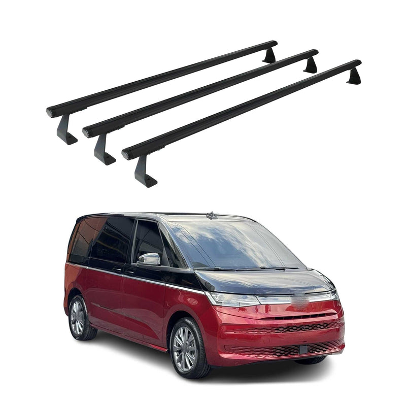 Dachträger Gepäckträger für VW T7 Multivan 2021-2025 Aluminium Schwarz 3tlg