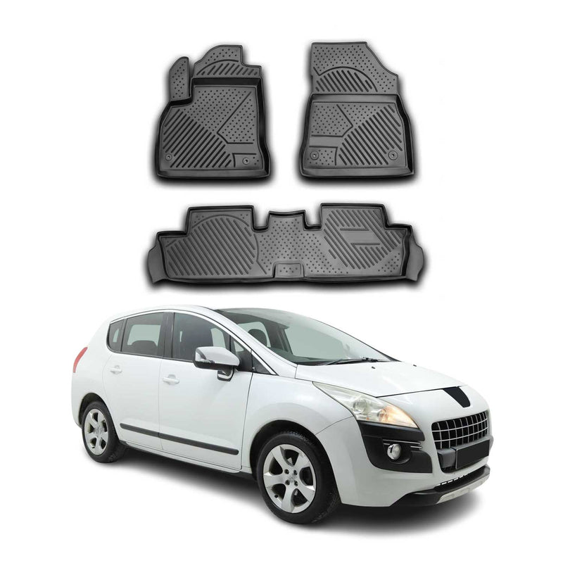 Tappetini Peugeot 3008 2010-2016 TPE Nero 3 pezzi