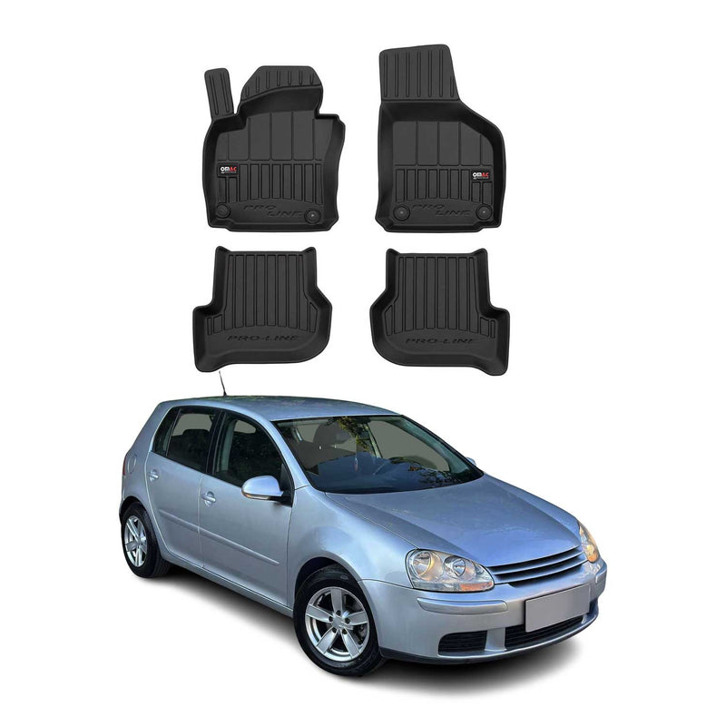 Tappetini VW Golf Mk5 Mk6 GTI 2003-2013 in TPE nero, 4 pezzi