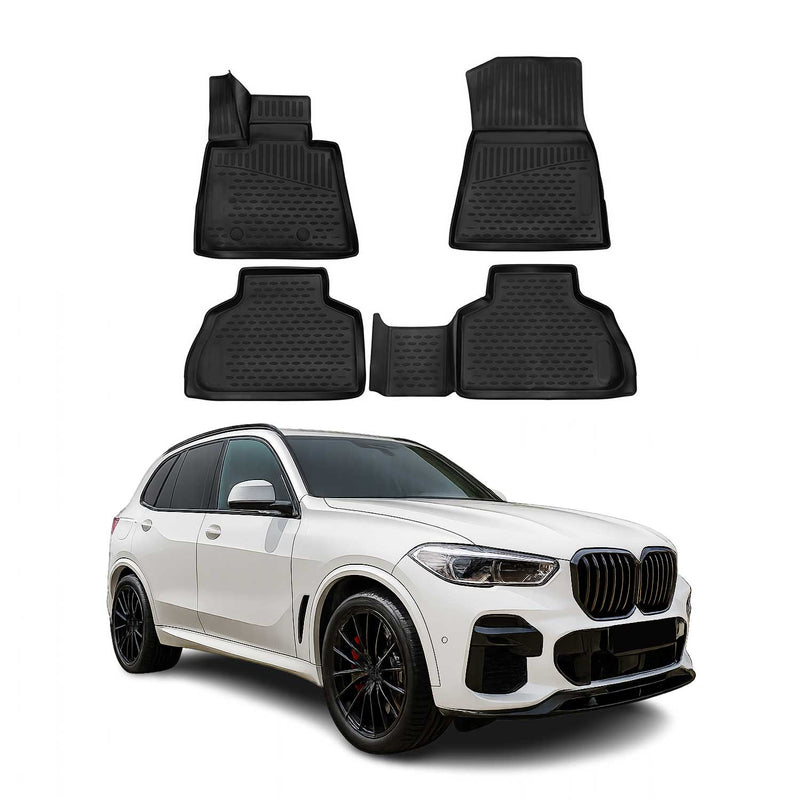 Tappetini BMW X5 G05 2018-2025 in TPE nero, 4 pezzi