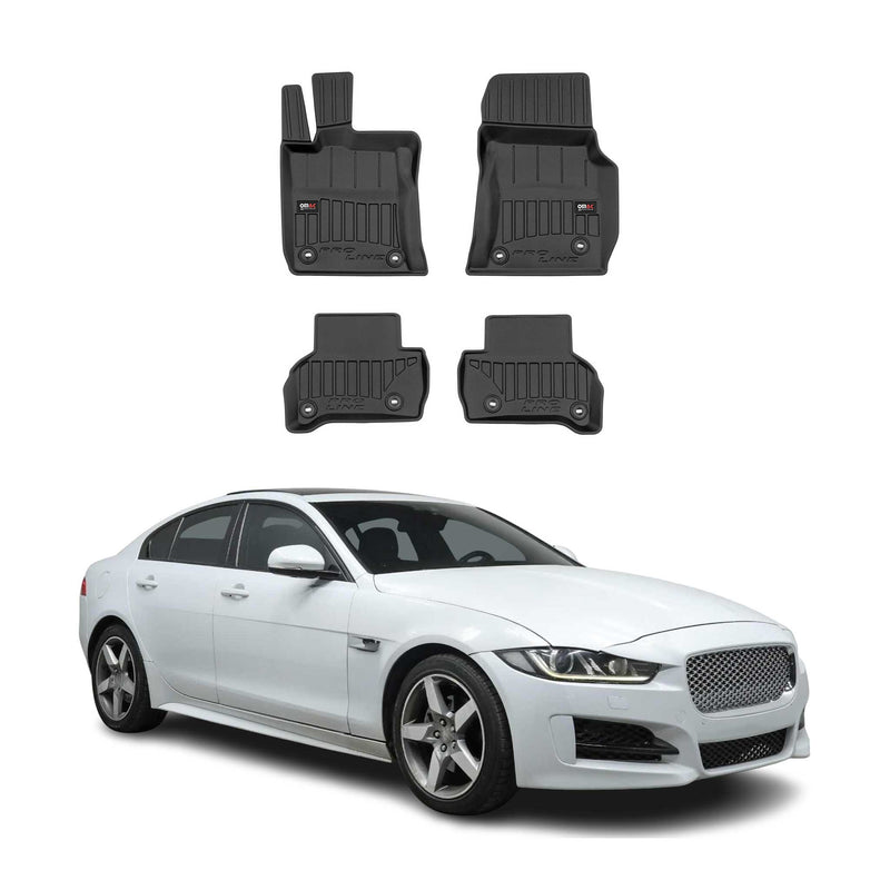 Tappetini Jaguar XE 2015-2025 in TPE nero, 4 pezzi