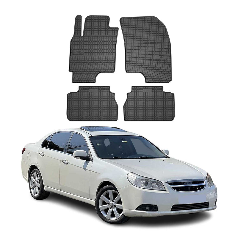 Tappetini in gomma neri per Chevrolet Epica 2006-2014, 4 pezzi.