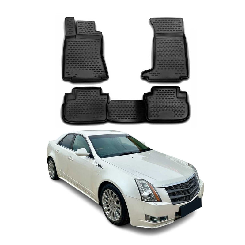 Tappetini per Cadillac CTS 2008-2014 in TPE nero, 4 pezzi