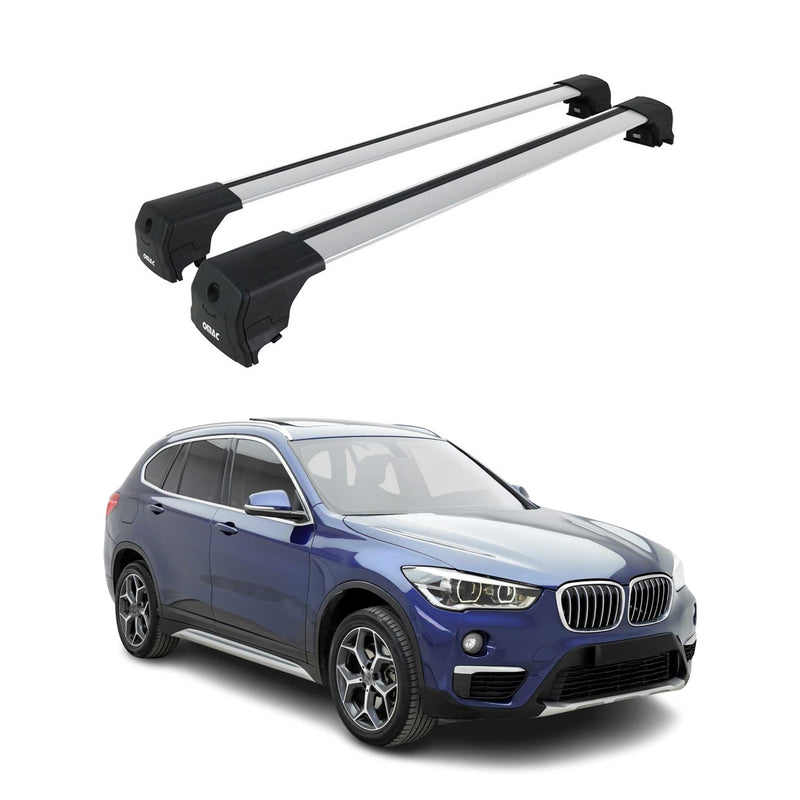 Portapacchi da tetto per BMW X1 F48 2015-2022 ABE portapacchi base in alluminio argento