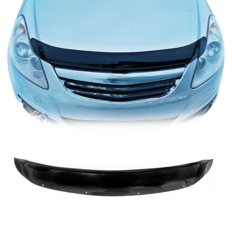 Deflettore cofano protezione insetti e pietre per Opel Corsa D 2006-14 scuro