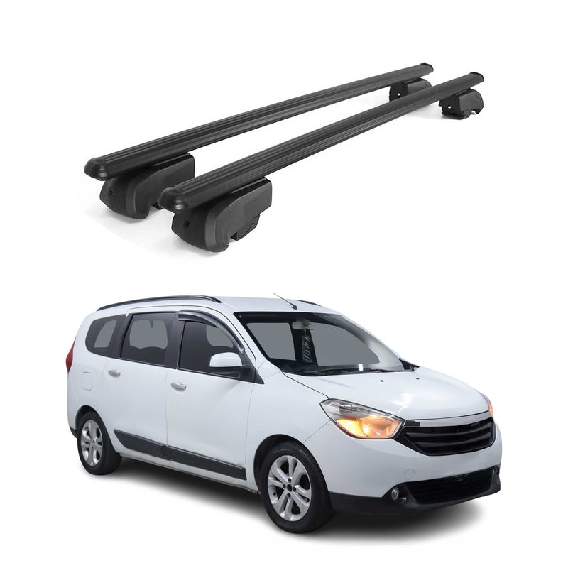 Portapacchi da tetto per Dacia Lodgy 2012-2023 ABE alluminio nero 2x