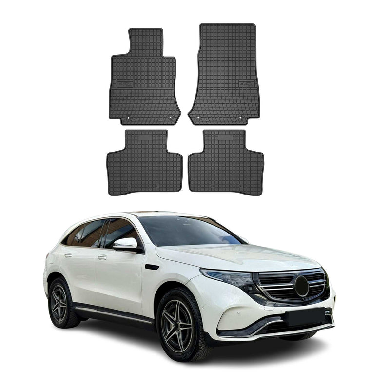 Tappetini in gomma neri per Mercedes EQC N293 2019-2025, 4 pezzi