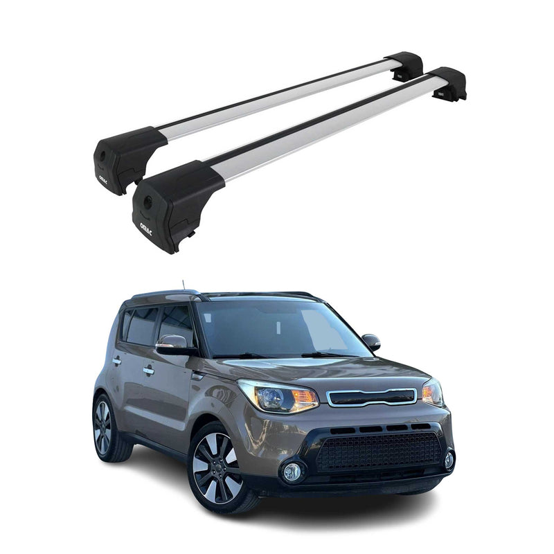 Portapacchi da tetto per Kia Soul PS 2015-2019 ABE portapacchi base in alluminio argento