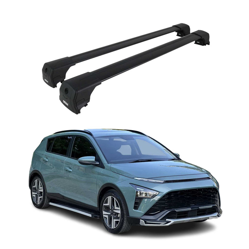 Portapacchi da tetto per Hyundai Bayon 2021-2025 ABE alluminio nero