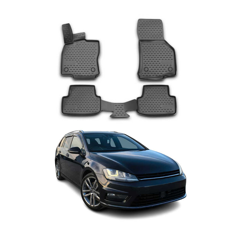 Tappetini in TPE neri per Golf 7 Variant 2013-2020, 4 pezzi