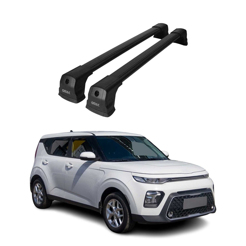 Portapacchi da tetto per Kia Soul 2019-2025, portapacchi base in alluminio nero 2x