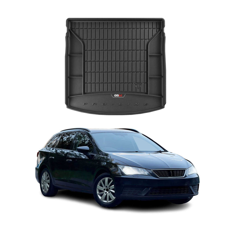 Vassoio portabagagli in gomma OMAC per Seat Leon ST 2013-2020, vassoio portabagagli in TPE, nero