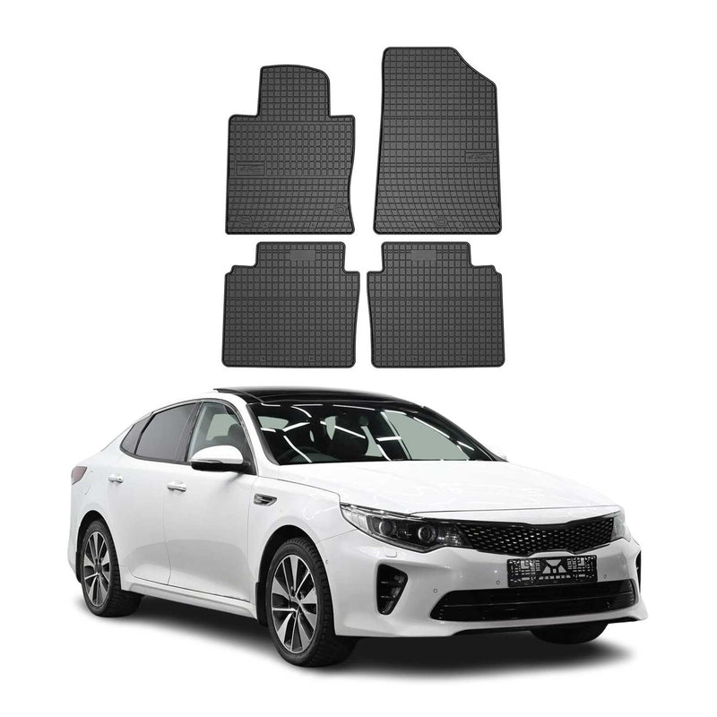 Tappetini in gomma neri per Kia Optima 2015-2020, 4 pezzi