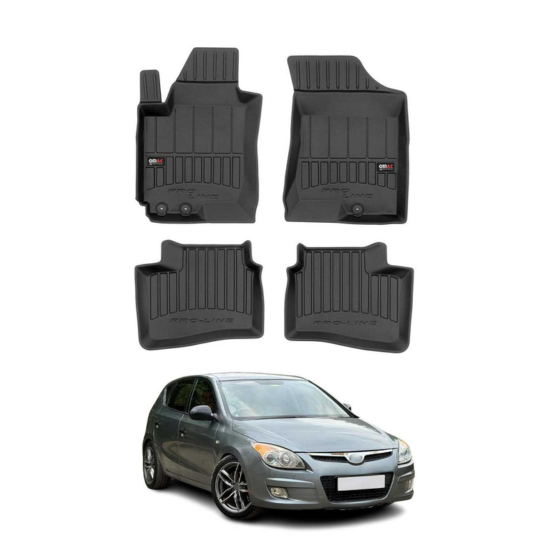 Tappetini Hyundai i30 2007-2012 in TPE nero, 4 pezzi