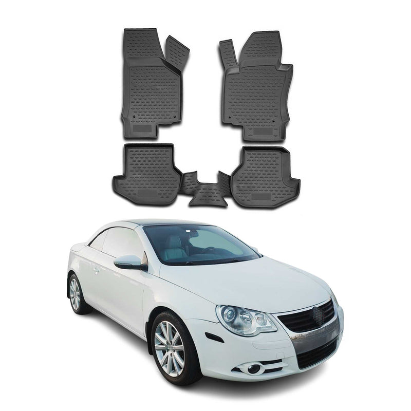 Tappetini VW Eos 2006-2015 in TPE nero, 4 pezzi