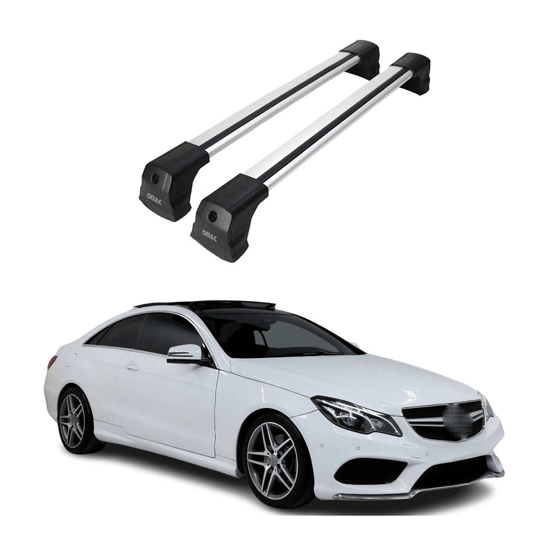 Portapacchi da tetto per Mercedes Classe E Coupé C207 2009-16 alluminio argento 2 pezzi