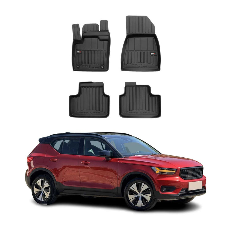 Tappetini per Volvo XC40 Recharge 2020-2025 in TPE nero, 4 pezzi