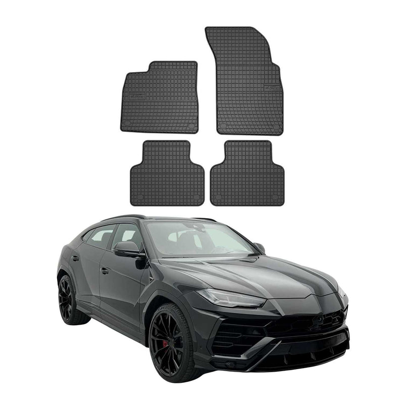 Tappetini in gomma neri per Lamborghini Urus 2018-2025, 4 pezzi.