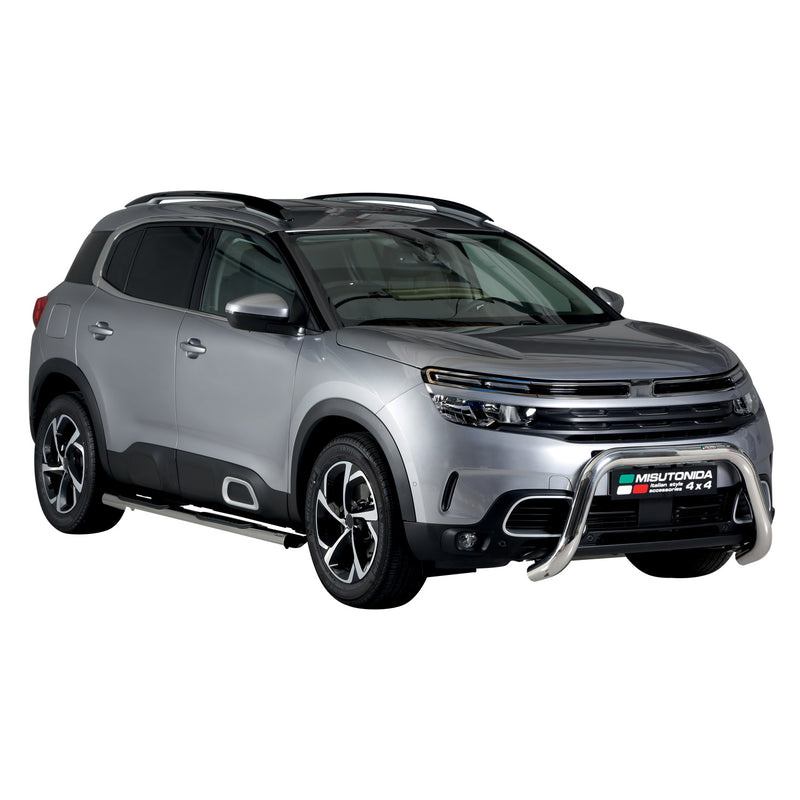Barra di protezione anteriore per Citroen C5 Aircross 2018-2022 ø76mm acciaio argento