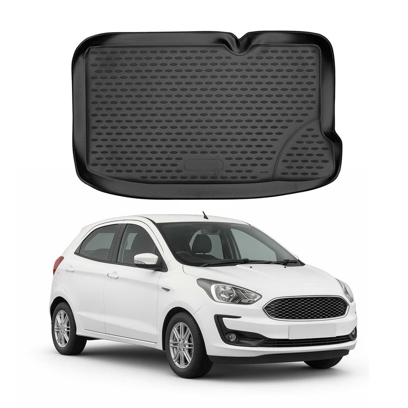Tappetino per bagagliaio per Ford Ka+ 2015-2021 in gomma TPE nero