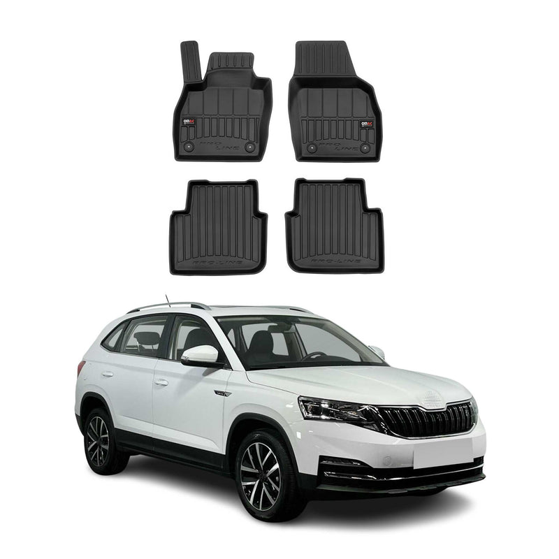 Tappetini Skoda Kamiq 2019-2025 in TPE Nero 4 pezzi