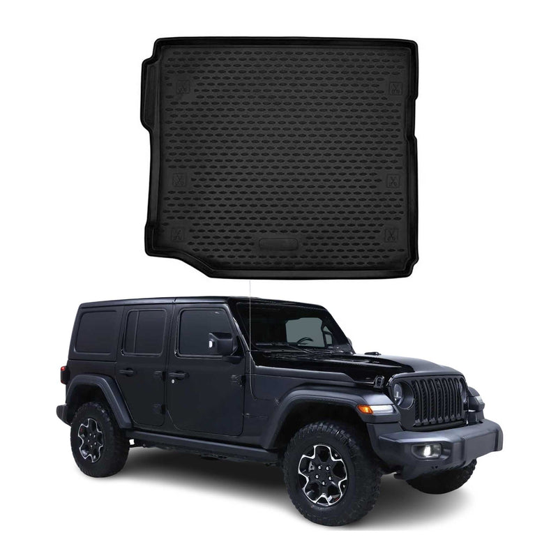 Tappetino per bagagliaio in gomma TPE per Jeep Wrangler 2018-2020, nero