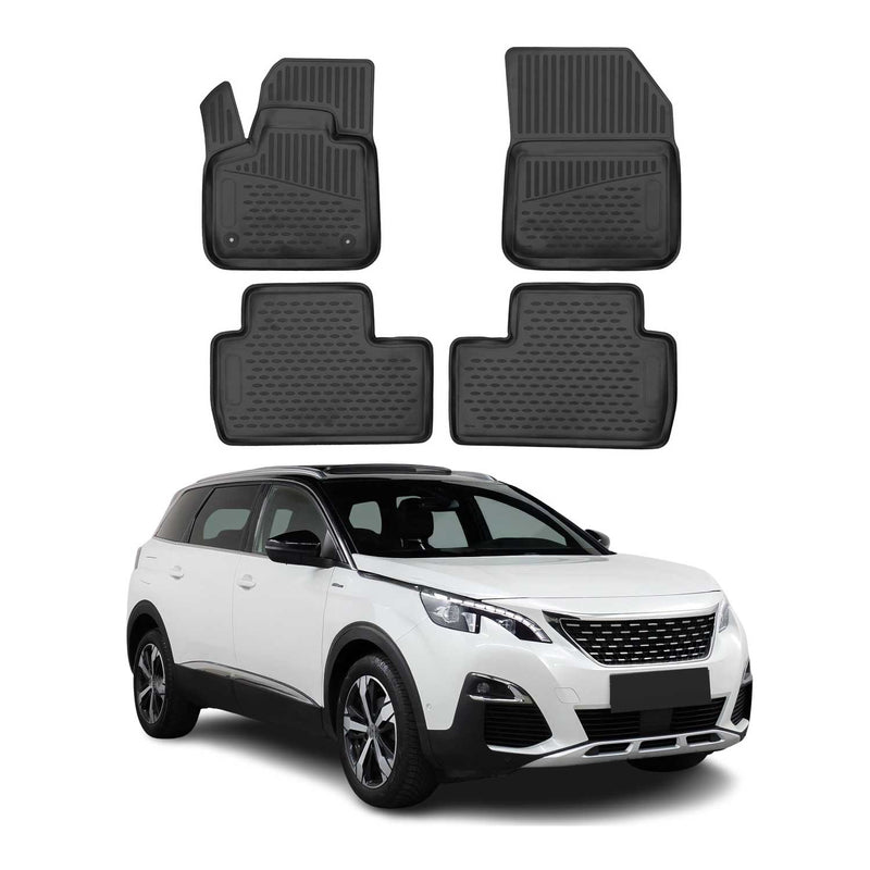 Tappetini Peugeot 5008 2017-2025 TPE Nero 4 pezzi