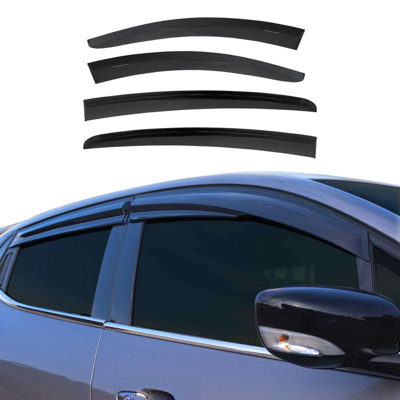 4 deflettori d'aria e deflettori antipioggia per Ford Focus 2018-2025 Hatchback Limo Dark