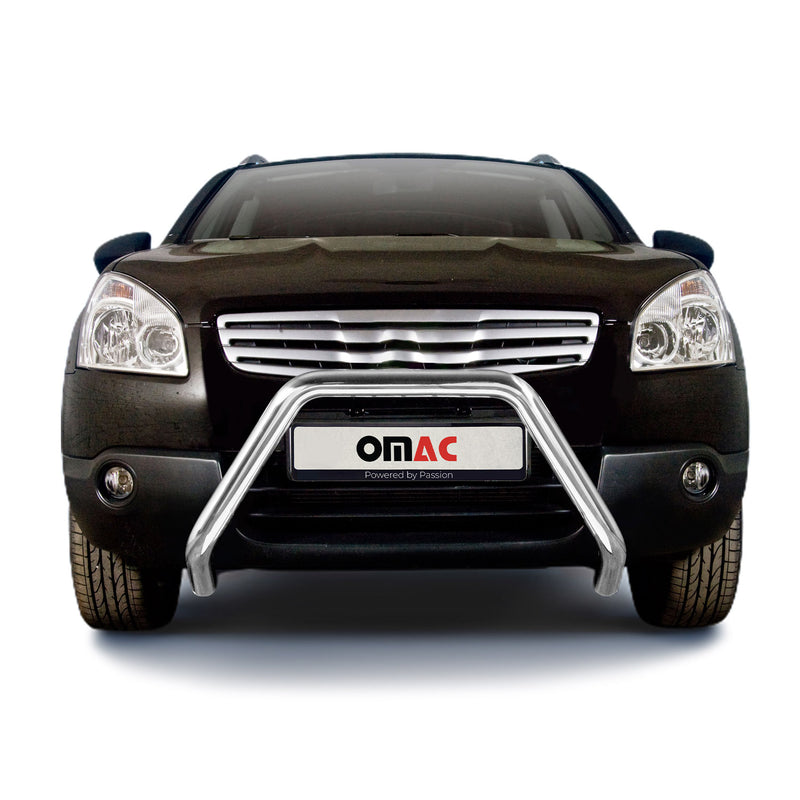 Protezione anteriore per Nissan Qashqai 2007-2010 con ABE acciaio argento