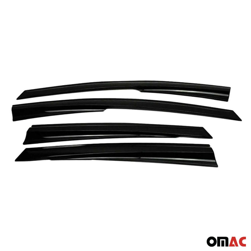 4 deflettori d'aria e deflettori antipioggia per Ford Focus 2010-2018 Hatchback Limo Dark