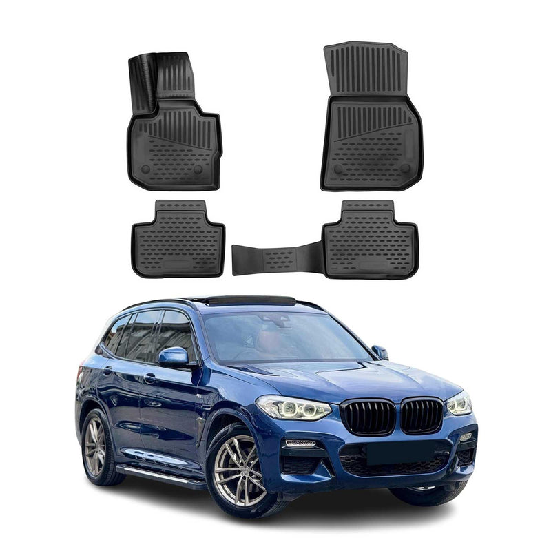 Tappetini BMW X3 G01 2017-2024 in TPE nero, 4 pezzi