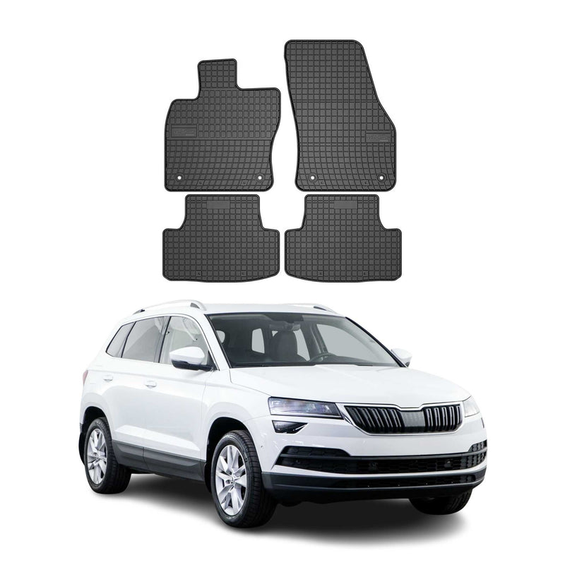Tappetini Skoda Karoq 2017-2025 in TPE nero, 4 pezzi