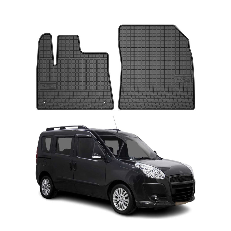 Tappetini Fiat Doblo 2010-2020 in gomma neri 2 pezzi