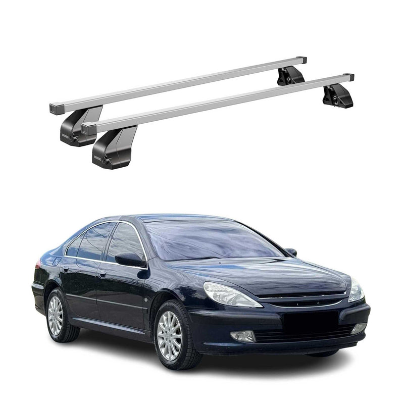 Portapacchi Menabo in acciaio per Peugeot 607 2005-2010, in acciaio argento, 2 pezzi